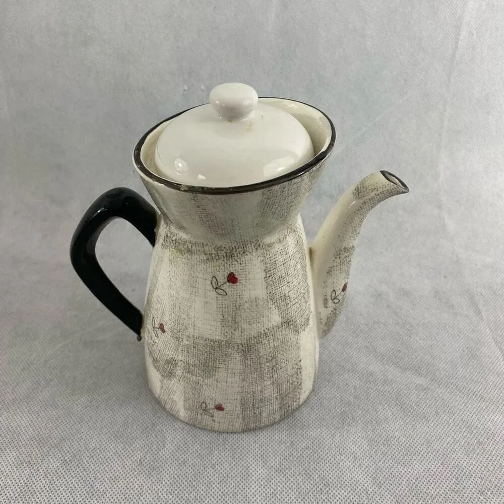 Vintage Chicken-Themed Ceramic‎ Coffee Pot with lid